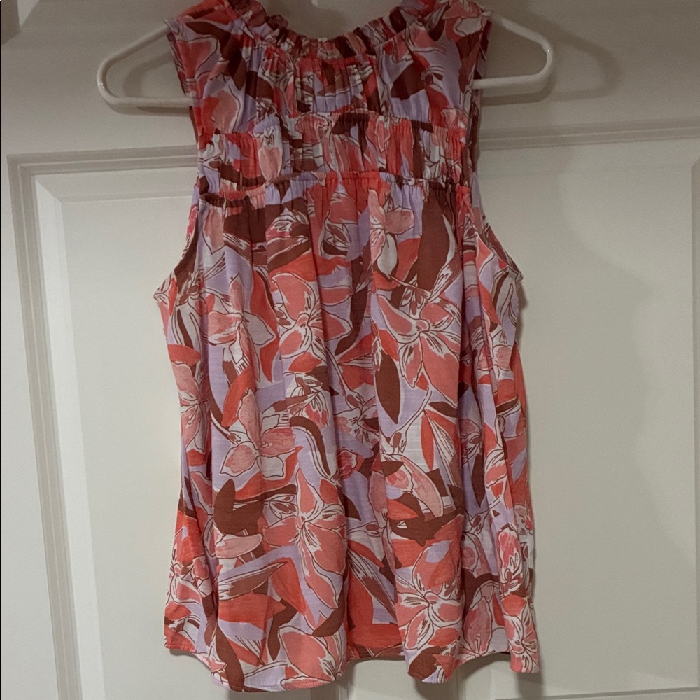 Nine West Multicolor Floral Sleeveless Blouse